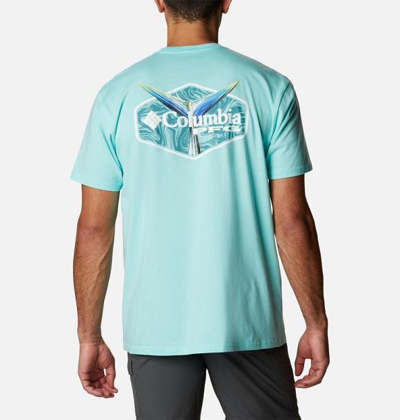 Columbia PFG T-Shirt Green For Men's NZ51206 New Zealand